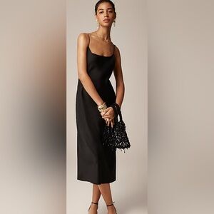 J. Crew Women's Gwyneth Cupro Slip Dress in Black, size 0